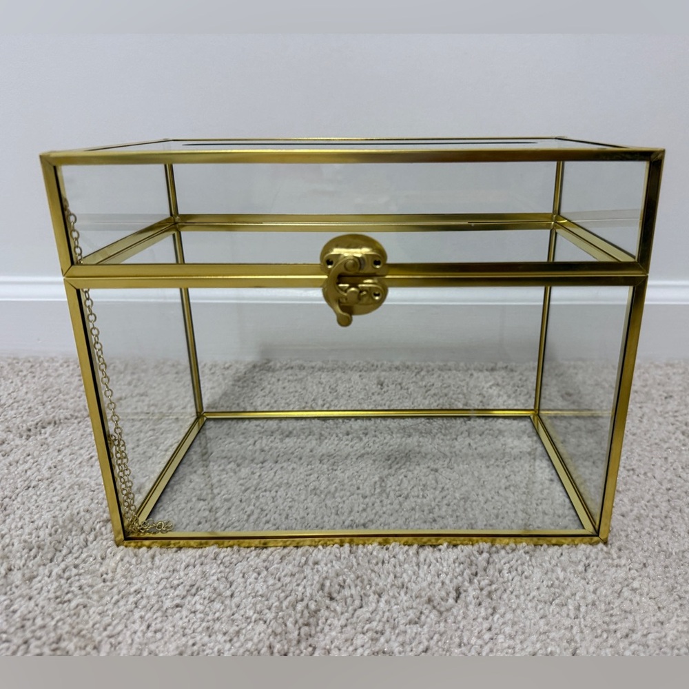Gold Glass Card Box for wedding